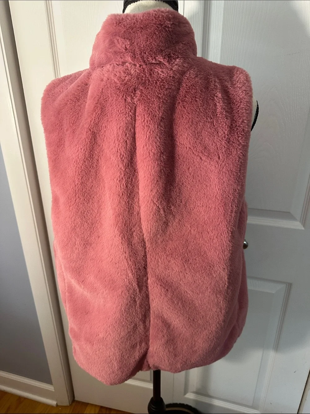Womens Plush Fleece Vest - Dusty Rose